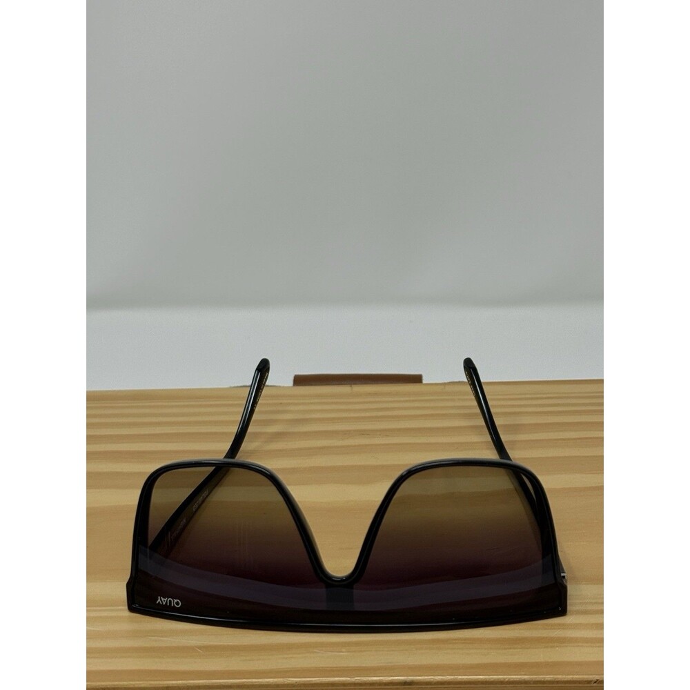QUAY Australia Nightfall 1212 Sunglasses Flat Top Shield Black Smoke Polarized - Picture 7 of 9